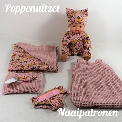 Poppenuitzet naaipatroon voor pop/beer maat 32-36cm (6 delig patroon)