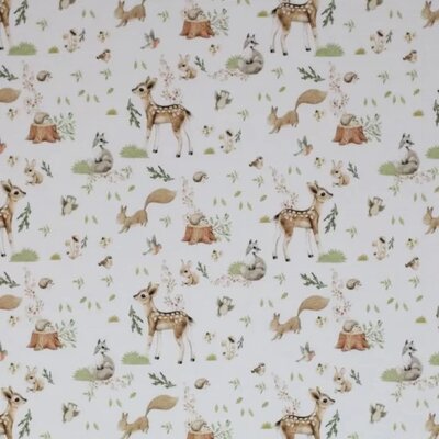off white cacao beige green Woodland Creatures forest digital jersey