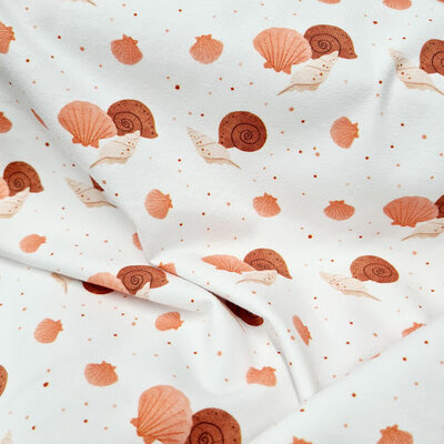 wit perzik terracotta zee slakken en schelpen digitale tricot (op=op)