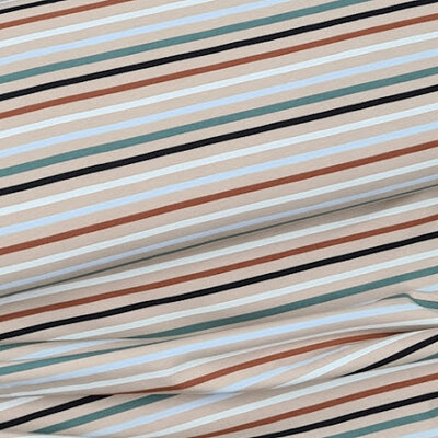 beige (natural) wit blauw zwart cognac groen streep strepen tricot (op=op)