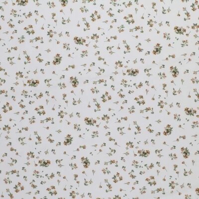 wit (off white) bruin cacao Schoonheid bloem - digitaal poplin katoen