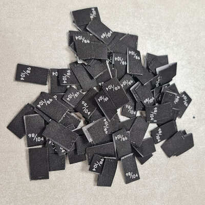 black white sewinglabels size 98-104 10pcs
