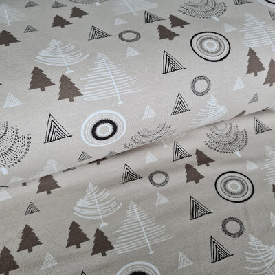 nog 50cm - beige (kiezel) taupe wit kerstboom X-mas - french terry (op=op)