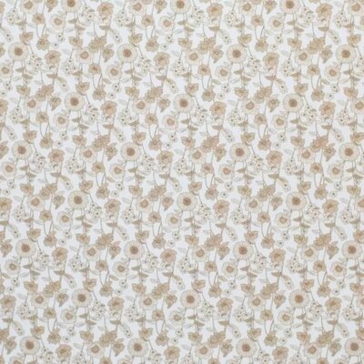 wit (off white) beige kiezel zonnehoed bloem digitaal poplin katoen (op=op)