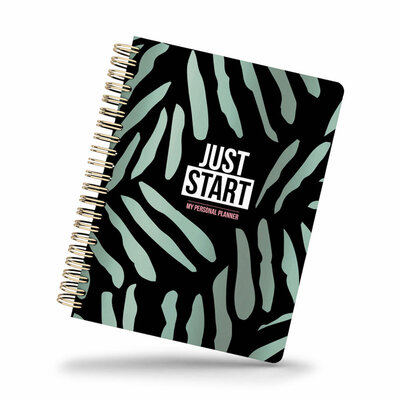 nog 1 - groen zwart zebra PLANNER met stickers (op=op)