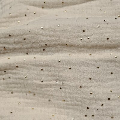 ecru -off white hydrophilic with golden dots