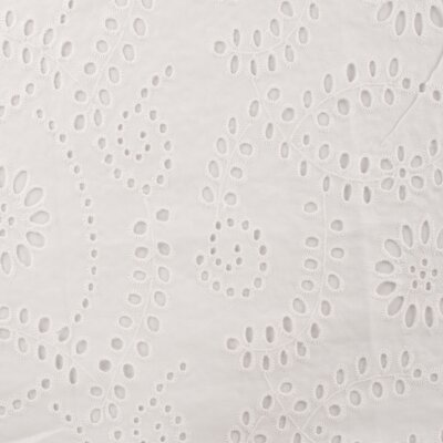 wit bloemen Paisley met gaatjes broderie katoen (op=op)