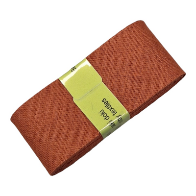 terracotta-cognac katoenen biasband 3cm - (973)