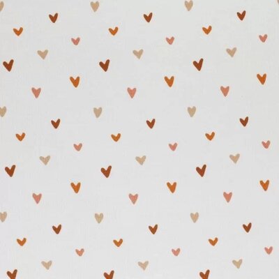 wit (natural) camel cacao bruin hartjes - digitaal fijne katoenen Baby rib tricot SOFT (op=op)