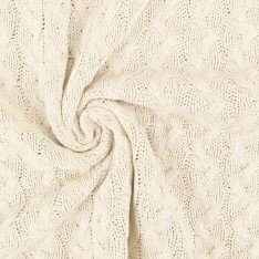 wit (off white) kabel katoen gebreide stof