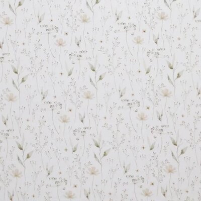 off white beige nature flowers digital poplin