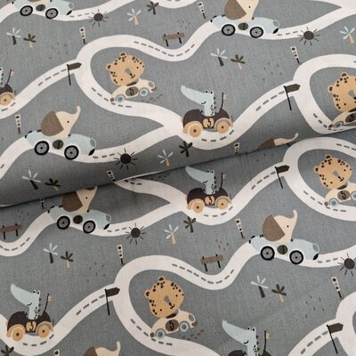 sea green beige cacao white animals in cars on road cotton