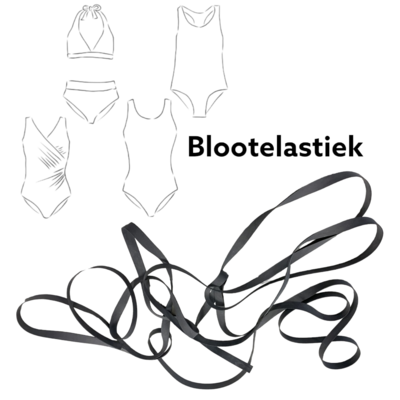 black elastic flat 8mm - 3meter swimsuit elastic