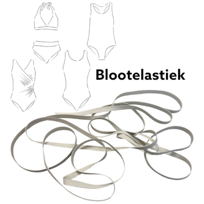 wit bloot elastiek 8mm - 3 meter (badpak elastiek - zwembroeken elastiek)