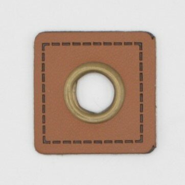 cognac leer met nestel vierkant 25mm 