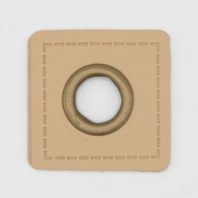 beige (natural) leer met nestel vierkant 25mm 