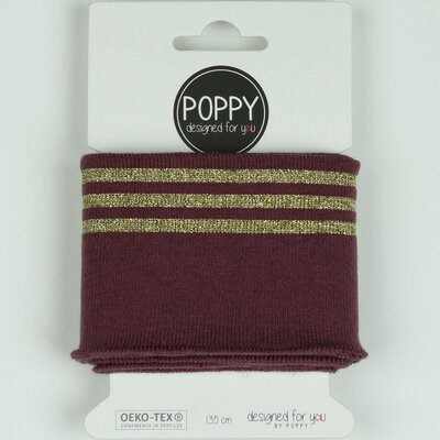 mauve goud (glitter) boordstof 7cm breed - 135cm/kaartje