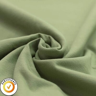 groen (olijf) uni - biologische tricot (op=op)