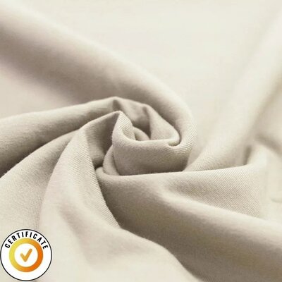 beige (kiezel) uni - biologische tricot (op=op)