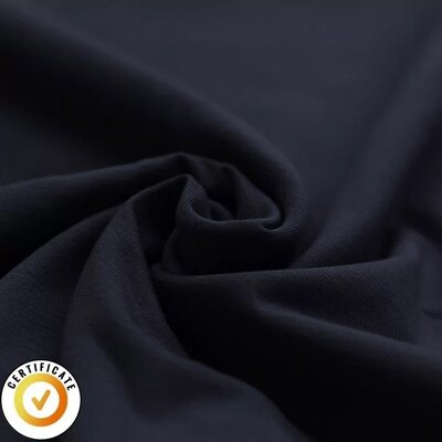 blauw (donker marine) uni - biologische tricot (op=op)