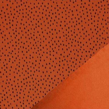 terracotta zwart confetti druppels stip - biologische french terry