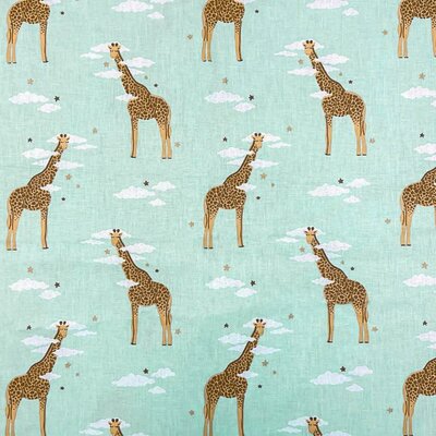 groen (mint) wit camel giraf in de wolken katoen