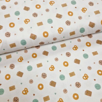 wit beige mint groen koekjes en donuts biologische digitale tricot (op=op)