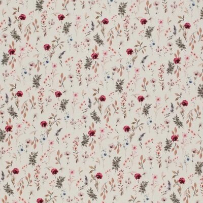 off white  red nude pink green peach Romantic field flowers digital jersey