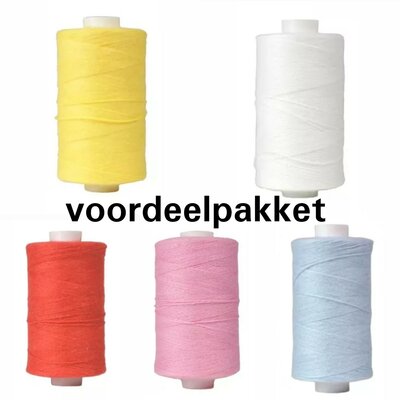 rijggaren voordeelpakket 5 kleuren x 300mtr (op=op)