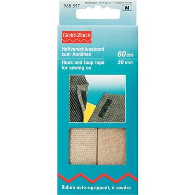 beige klittenband opnaaibaar 2cm Prym 60cm / kaartje