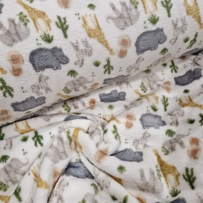 wit grijs groen camel oker Afrika dieren wellness fleece (op=op)