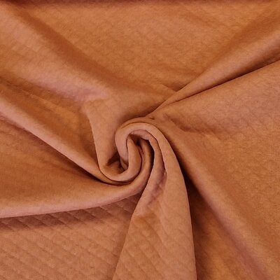 terracotta (cognac) wafeltjes gevoerde tricot