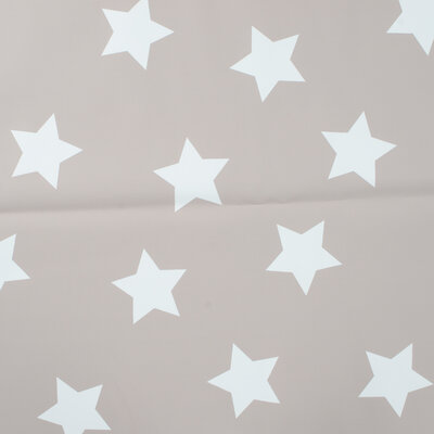 beige (kiezel) wit sterren regenjas stof (op=op)