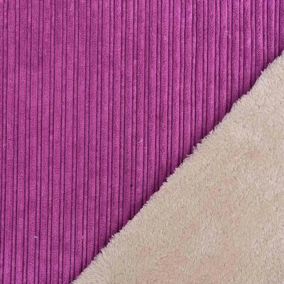 roze (fuchsia paars) brede rib met teddy dubbelzijdig (op=op)