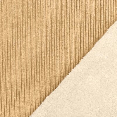 camel (beige) brede rib met teddy dubbelzijdig (op=op) U*