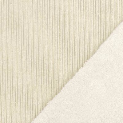 nog 75cm - wit (natural) brede rib met teddy dubbelzijdig (op=op) U*