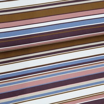 wit camel roze blauw mauve cacao brede onregelmatige streep strepen - tricot (op=op)