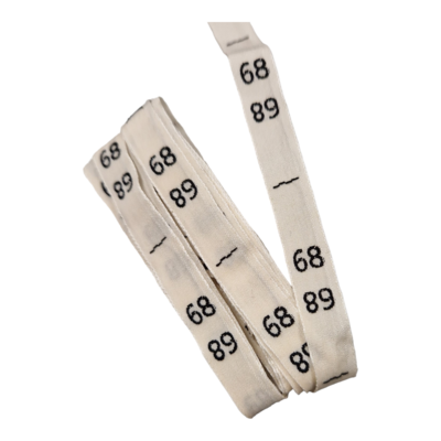 wit (natural / ecru) maatlabels katoen 68 - 10stuks