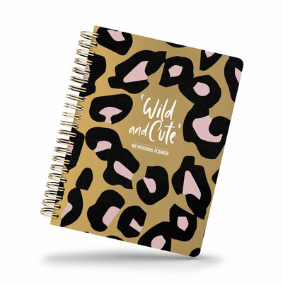 nog 1 - goud roze zwart Panter PLANNER met stickers (op=op)
