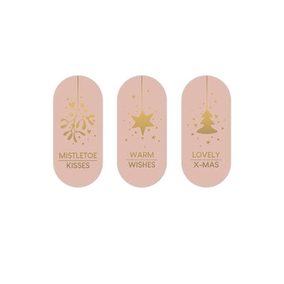 Stickers X-mas Pink & Gold set 3