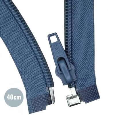 blauw (jeans) Deelbare Rits YKK nylon 40cm