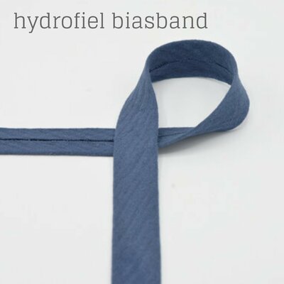 blauw (jeans) hydrofiele biasband 2cm