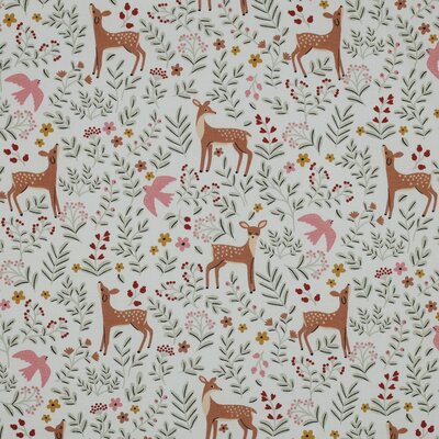 white beige brown camel cacao forest animals digital cotton