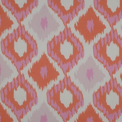 nog 3m - wit (natural) roze oranje Ikat digitale voile katoen (op=op)