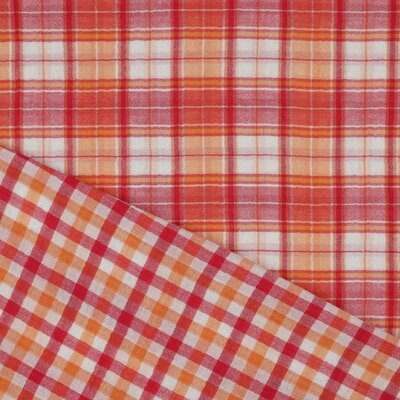 wit oranje rood geweven ruiten dubbelzijdig hydrofiel