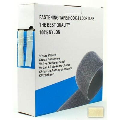 wit (off white - ecru) klittenband opnaaibaar 2cm breed - 100cm / zakje