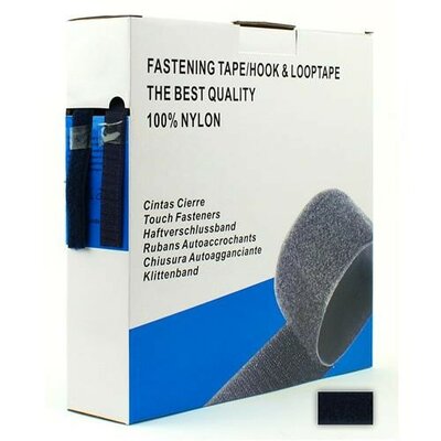 blauw (donker marine) klittenband opnaaibaar 2cm breed - 100cm / zakje