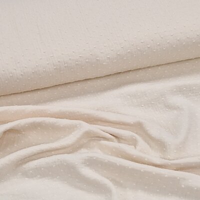 nog 85m - wit (natural) nopjes broderie hydrofiel (op=op)