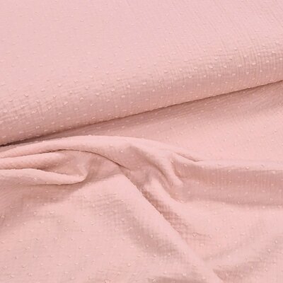 nude pink dobby embroidery double gauze