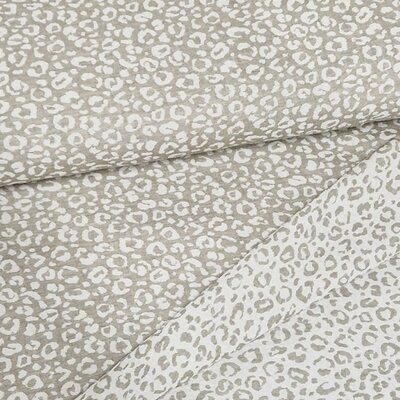 beige (taupe) wit luipaard print dubbelzijdig hydrofiel (op=op) V